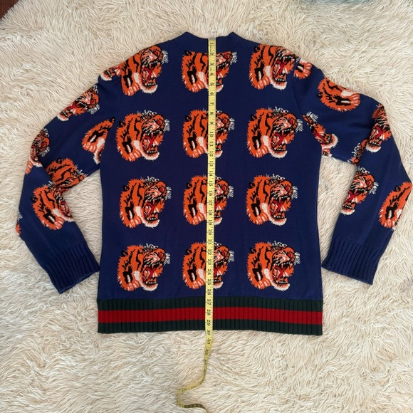 Gucci Wool Bengal Tiger Cardigan - Blue - XL - Picture 7 of 8